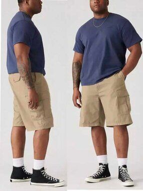 Levi's  Men's Rip Stop Carrier Cargo Shorts Pants Tan 55 Waist NWT